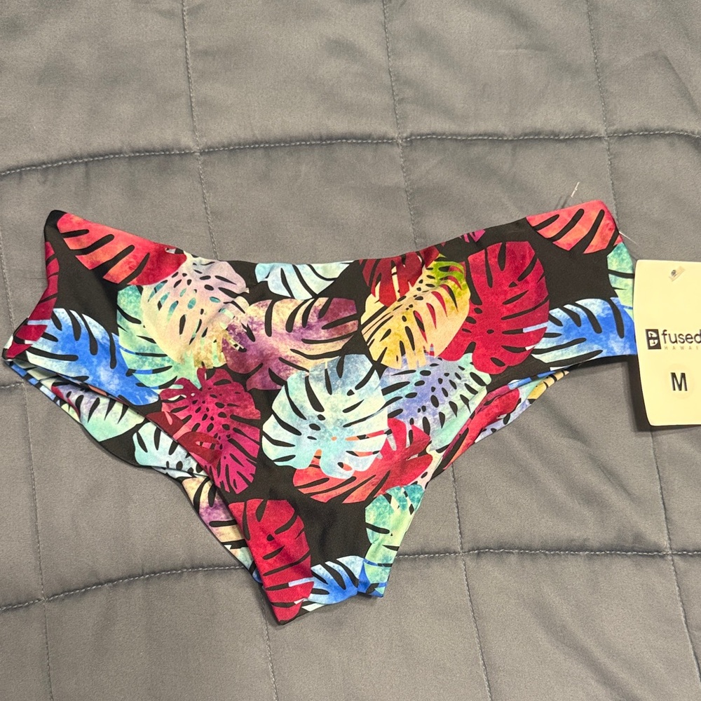 Fused Tropical Print Bikini Bottom - Multicolor